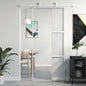 vidaXL Porte coulissante blanc 90x205 cm verre trempé aluminium