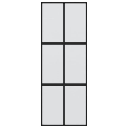 vidaXL Porte coulissante noir 90x205 cm verre trempé aluminium