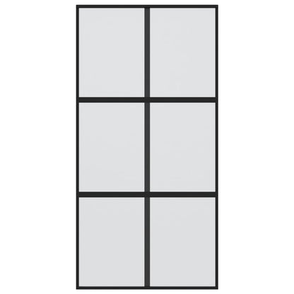 vidaXL Porte coulissante noir 102,5x205 cm verre trempé aluminium
