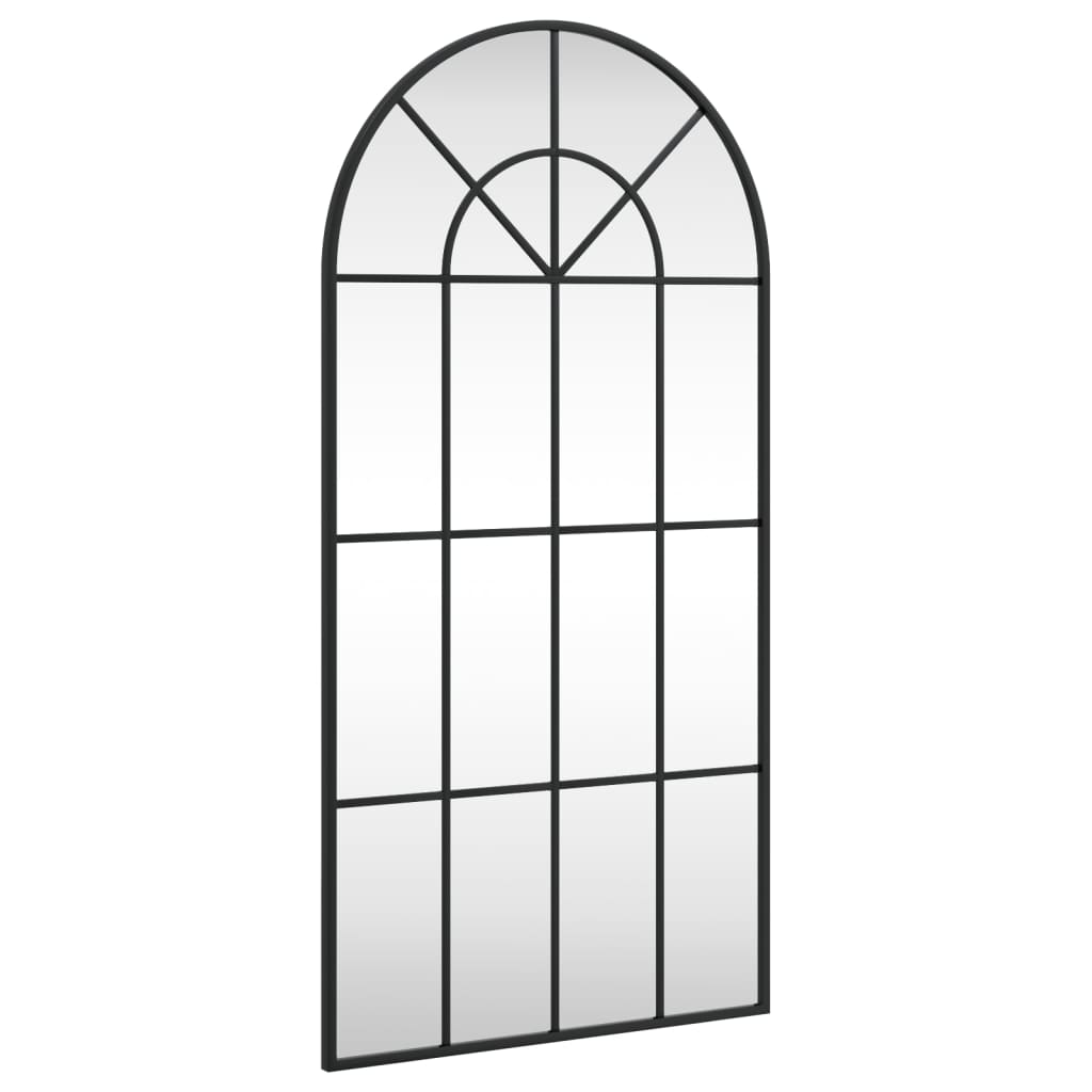 vidaXL Miroir mural noir 50x100 cm arche fer