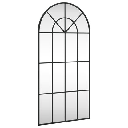 vidaXL Miroir mural noir 50x100 cm arche fer