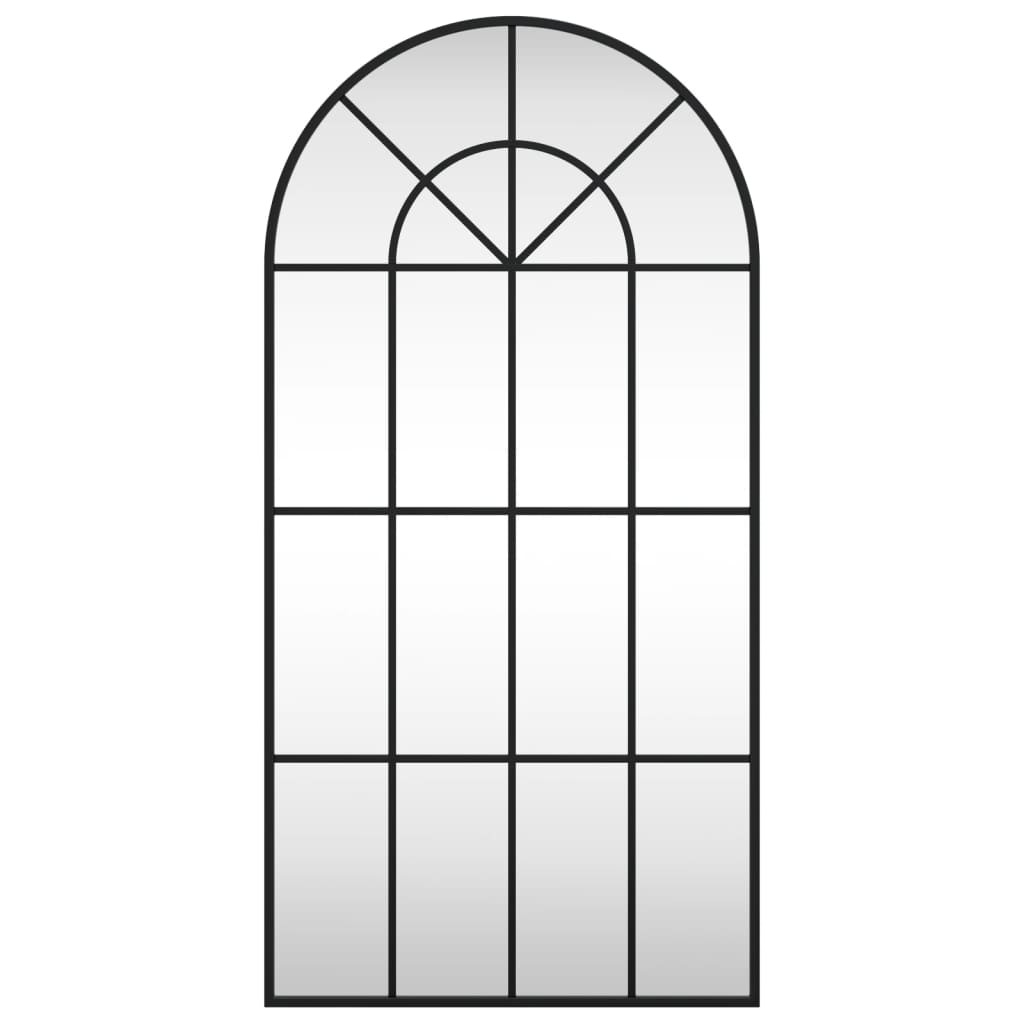 vidaXL Miroir mural noir 50x100 cm arche fer