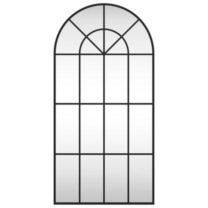 vidaXL Miroir mural noir 50x100 cm arche fer