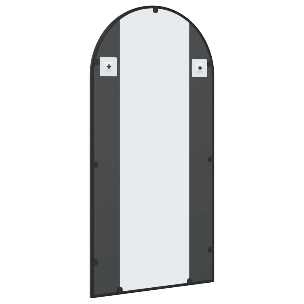 vidaXL Miroir mural noir 50x100 cm arche fer