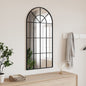 vidaXL Miroir mural noir 50x100 cm arche fer