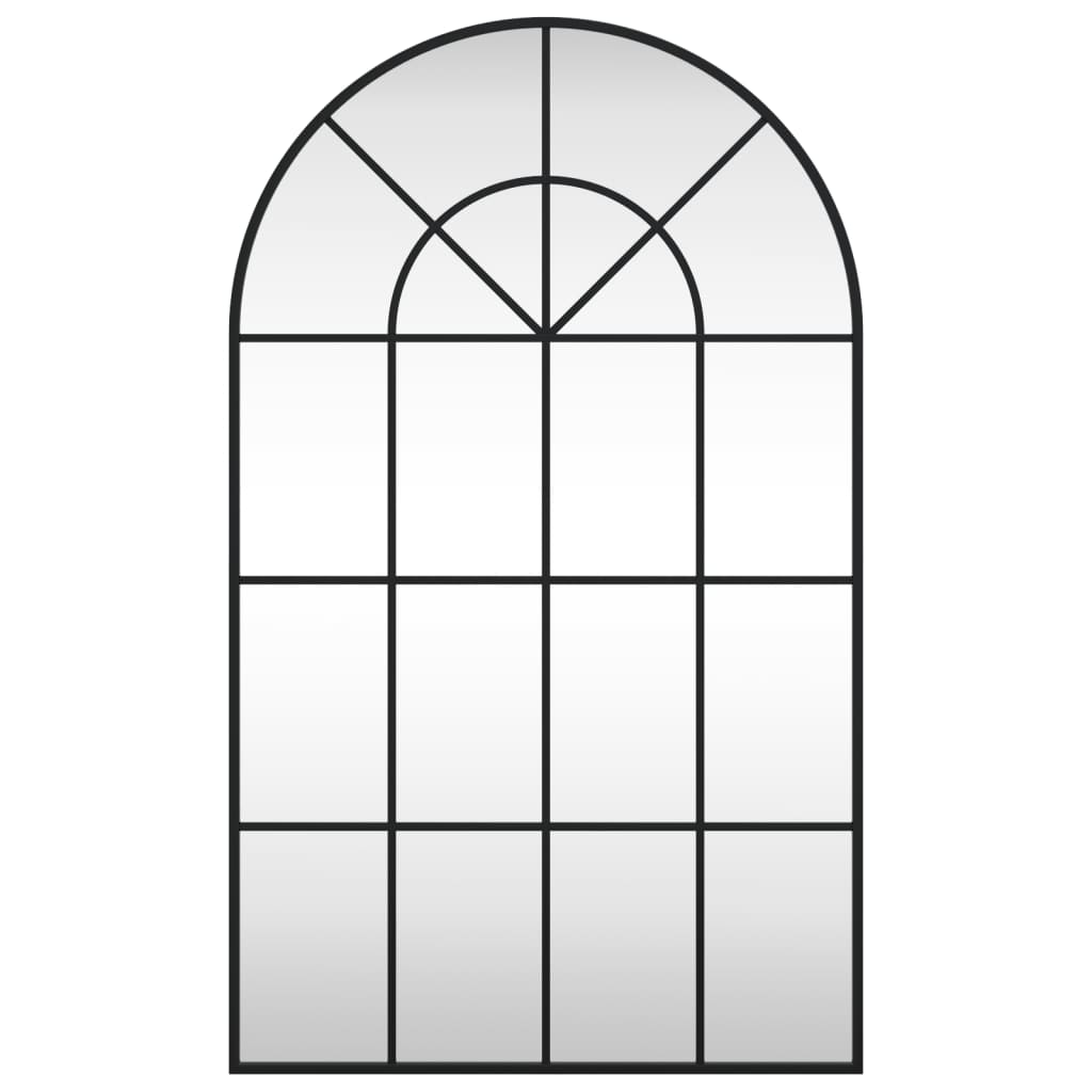 vidaXL Miroir mural noir 60x100 cm arche fer