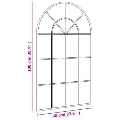 vidaXL Miroir mural noir 60x100 cm arche fer