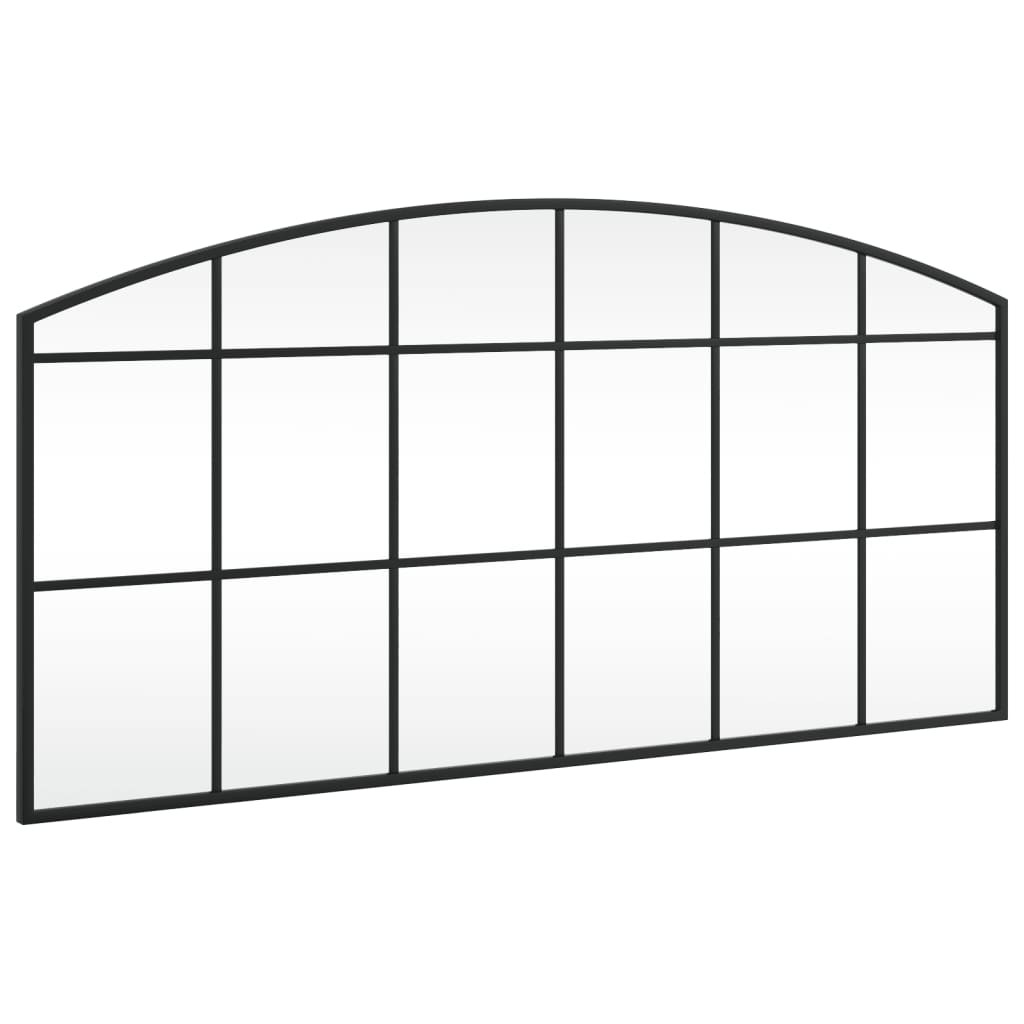 vidaXL Miroir mural noir 100x50 cm arche fer