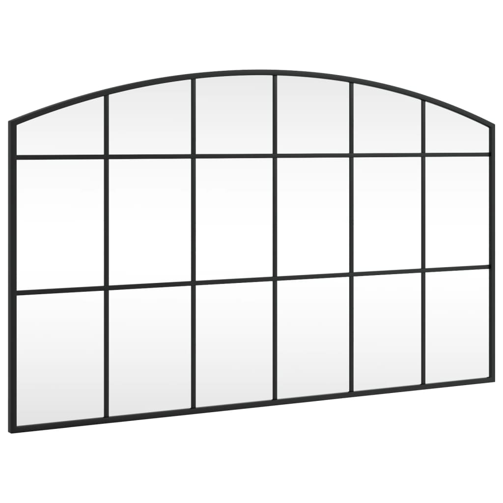 vidaXL Miroir mural noir 100x60 cm arche fer