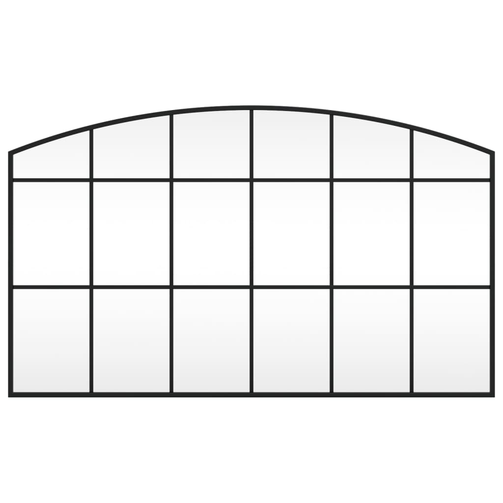 vidaXL Miroir mural noir 100x60 cm arche fer