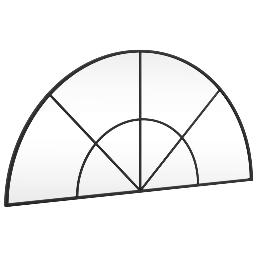 vidaXL Miroir mural noir 100x50 cm arche fer