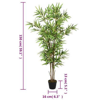 vidaXL Bambou artificiel 828 feuilles 150 cm vert