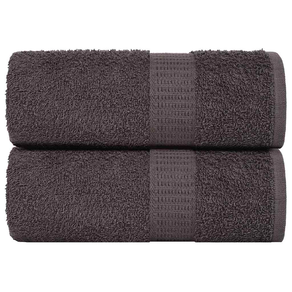 vidaXL Serviettes d'invité 2 pcs anthracite 30x50cm 360g/m² 100% coton