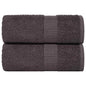 vidaXL Serviettes d'invité 2 pcs anthracite 30x50cm 360g/m² 100% coton