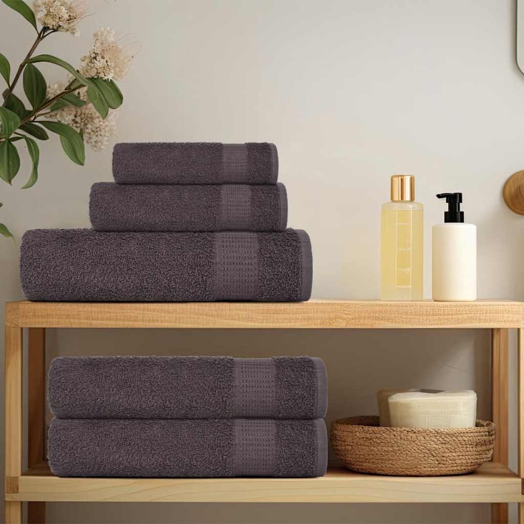 vidaXL Serviettes d'invité 2 pcs anthracite 30x50cm 360g/m² 100% coton