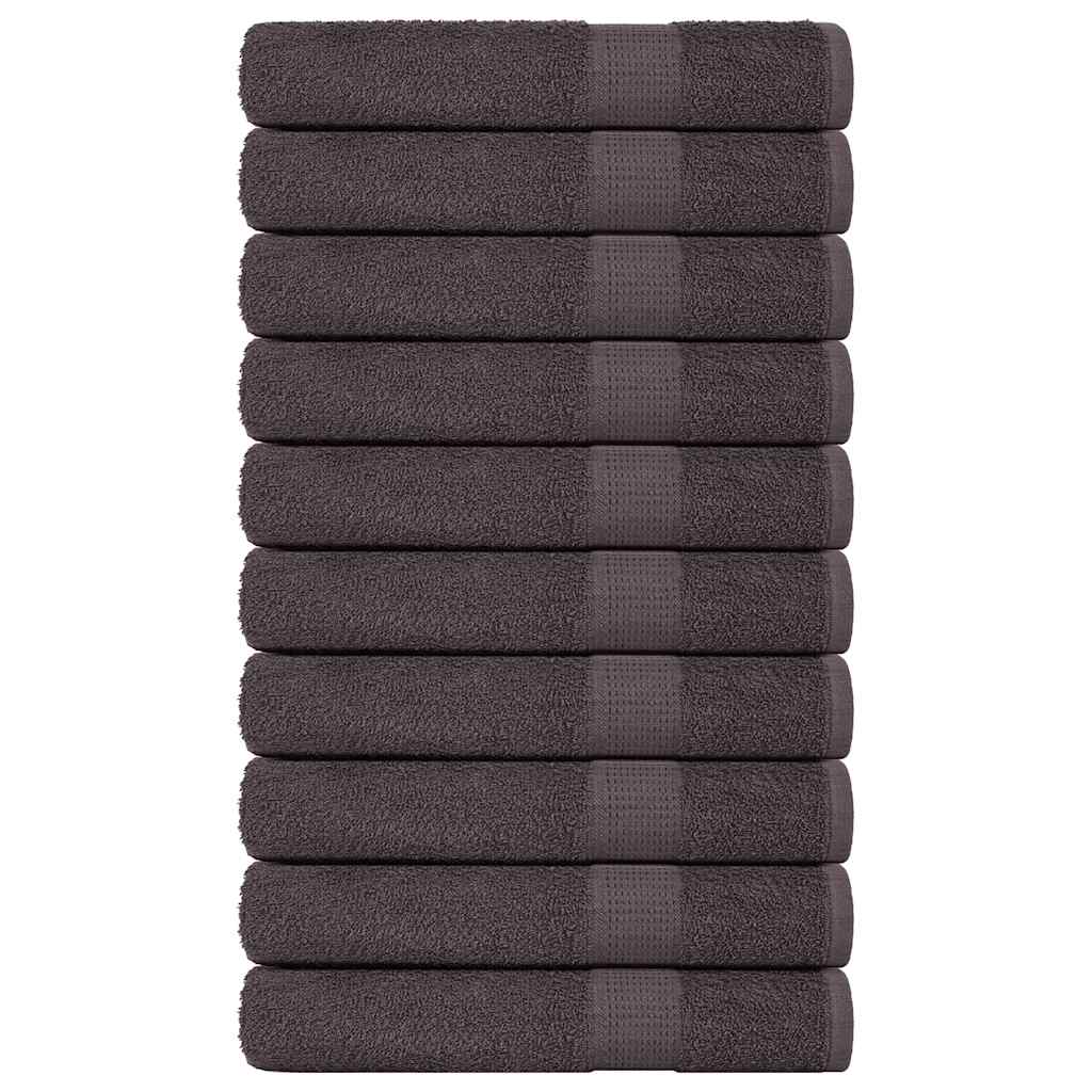 vidaXL Serviettes de sauna 10 pcs anthracite 80x200 cm 100% coton
