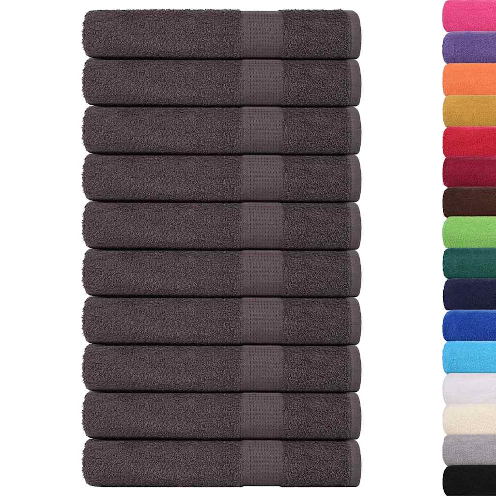 vidaXL Serviettes de sauna 10 pcs anthracite 80x200 cm 100% coton