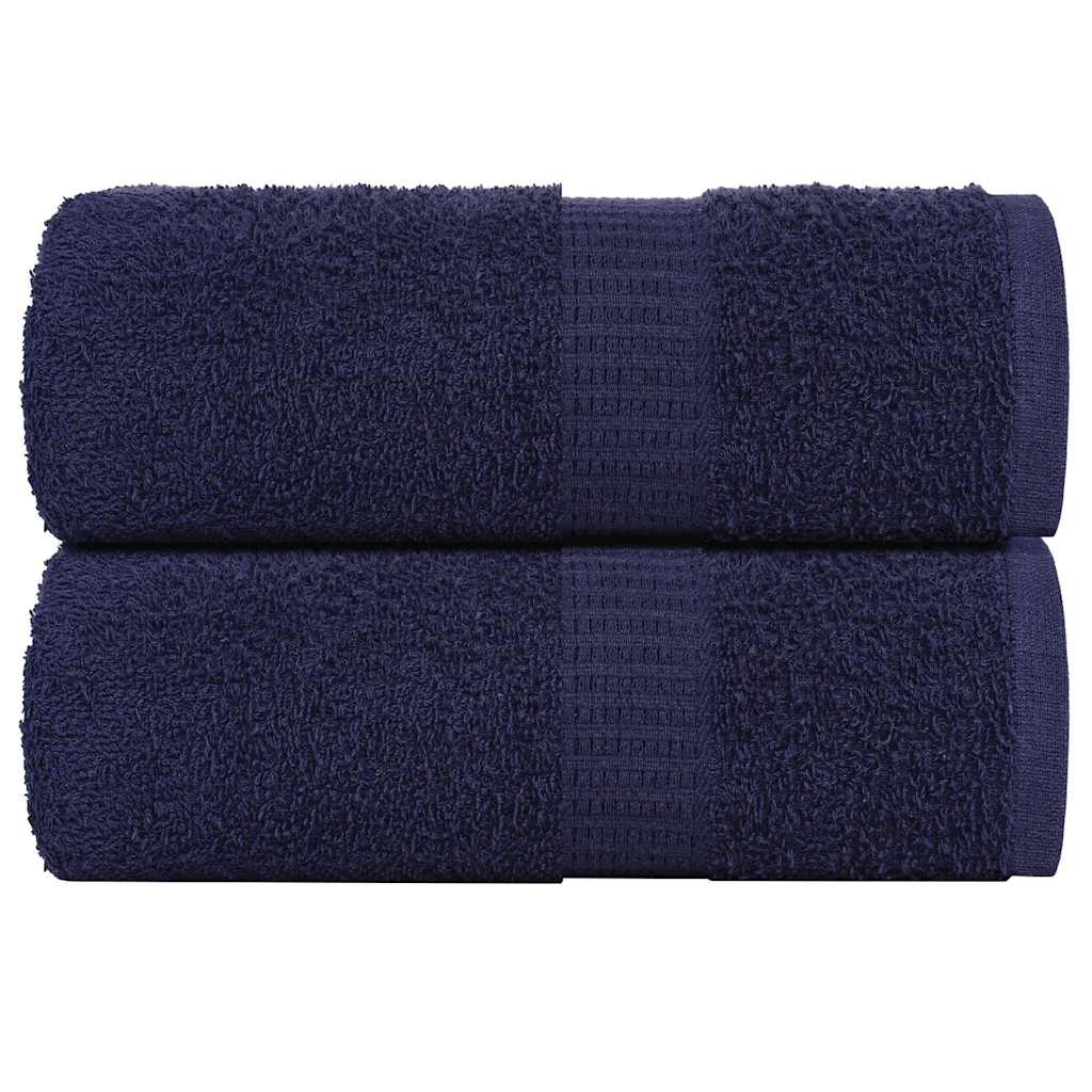 vidaXL Serviettes d'invité 2 pcs bleu marine 30x50 cm 100% coton