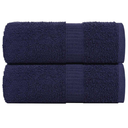 vidaXL Serviettes d'invité 2 pcs bleu marine 30x50 cm 100% coton