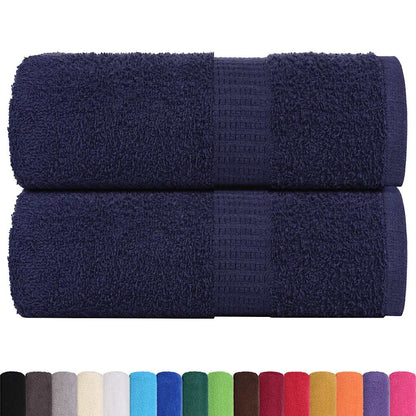 vidaXL Serviettes d'invité 2 pcs bleu marine 30x50 cm 100% coton