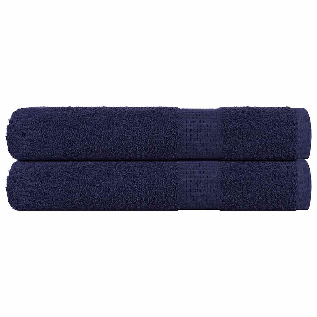 vidaXL Serviettes de sauna 2 pcs bleu marine 80x200 cm 100% coton