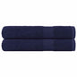 vidaXL Serviettes de sauna 2 pcs bleu marine 80x200 cm 100% coton