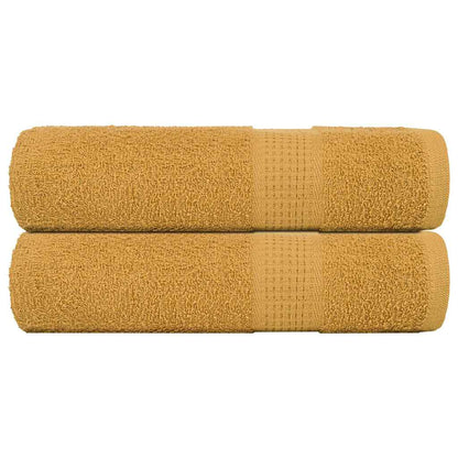 vidaXL Serviettes de bain 2 pcs doré 100x150 cm 360 g/m² 100% coton