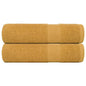 vidaXL Serviettes de bain 2 pcs doré 100x150 cm 360 g/m² 100% coton