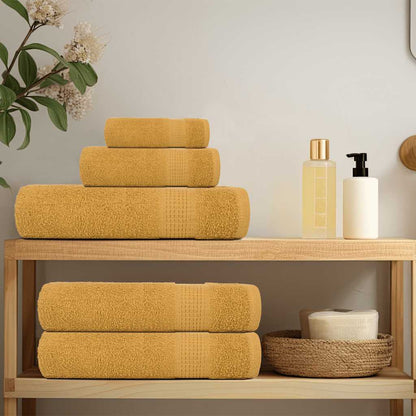 vidaXL Serviettes de bain 2 pcs doré 100x150 cm 360 g/m² 100% coton