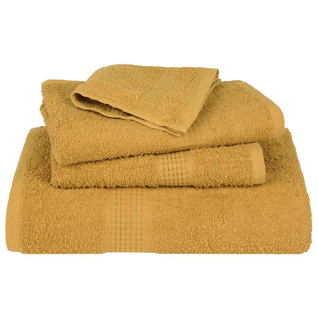vidaXL Serviettes de bain 2 pcs doré 100x150 cm 360 g/m² 100% coton