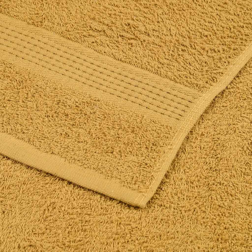 vidaXL Serviettes de bain 2 pcs doré 100x150 cm 360 g/m² 100% coton