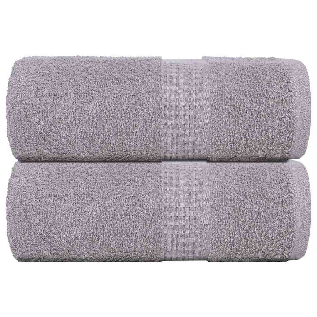 vidaXL Serviettes d'invité 2 pcs gris 30x50 cm 360 g/m² 100% coton