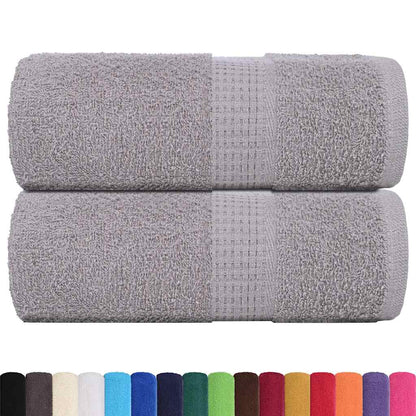 vidaXL Serviettes d'invité 2 pcs gris 30x50 cm 360 g/m² 100% coton