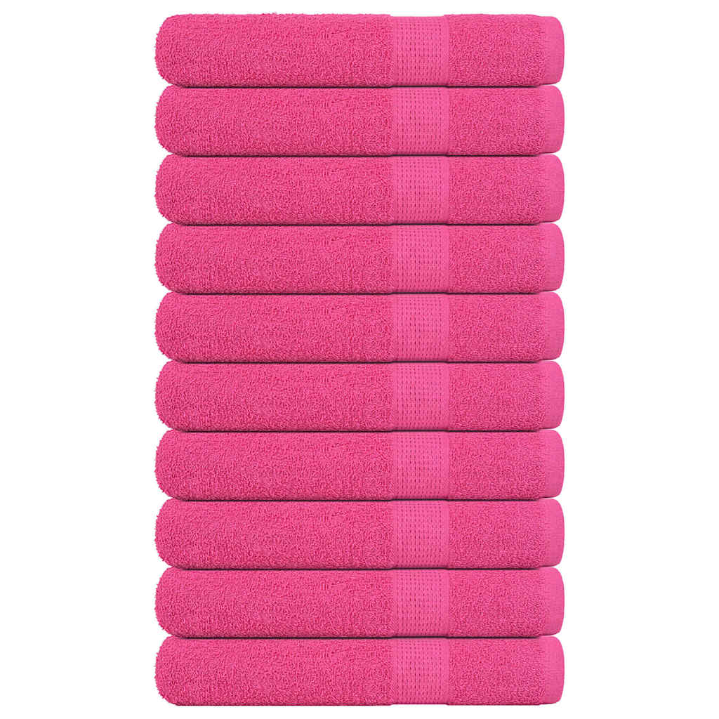 vidaXL Serviettes 10 pcs rose 100x200 cm 360 g/m² 100% coton