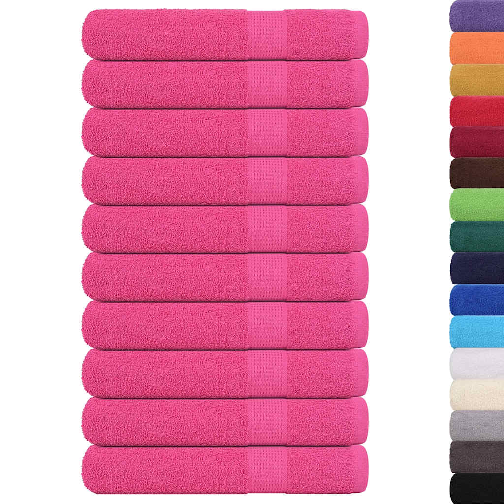 vidaXL Serviettes 10 pcs rose 100x200 cm 360 g/m² 100% coton