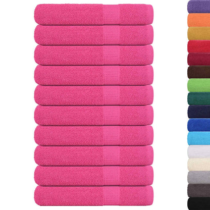 vidaXL Serviettes 10 pcs rose 100x200 cm 360 g/m² 100% coton
