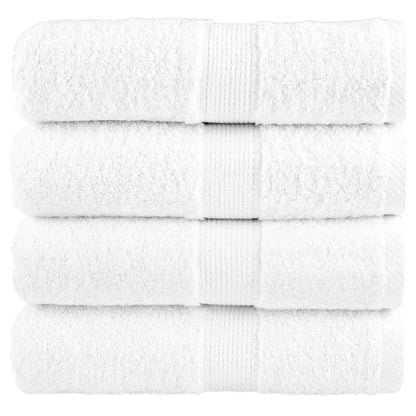 vidaXL Gants de toilette de qualité supérieure 4 pcs blanc 100% coton