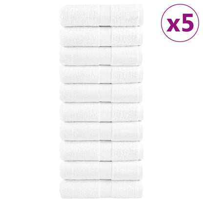 vidaXL Gants de toilette de qualité supérieure 50 pcs blanc 100% coton