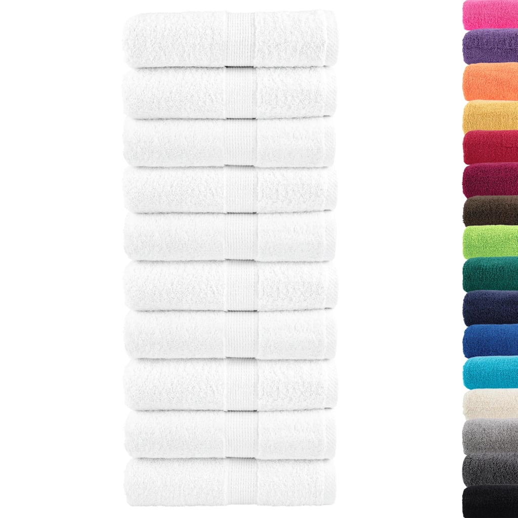 vidaXL Gants de toilette de qualité supérieure 50 pcs blanc 100% coton