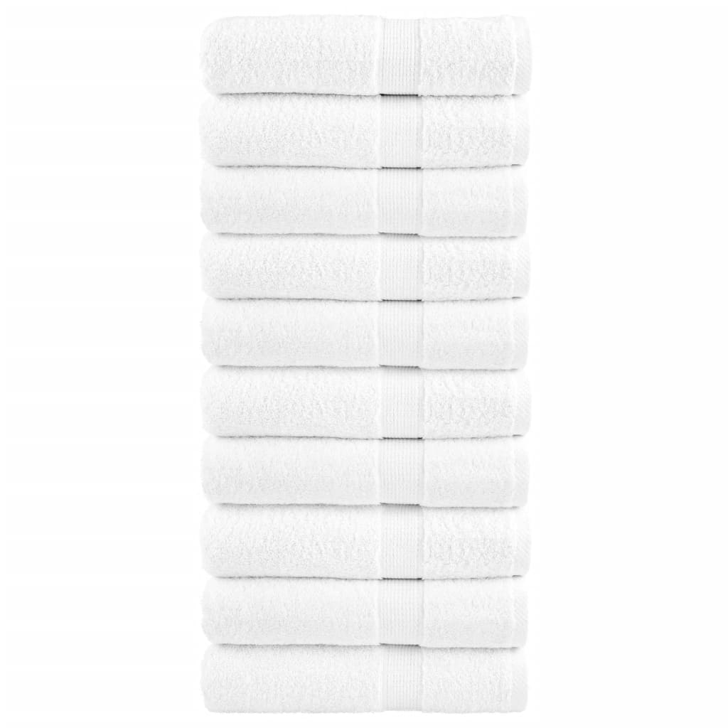 vidaXL Serviettes de bain de qualité supérieure 10pcs blanc 100% coton