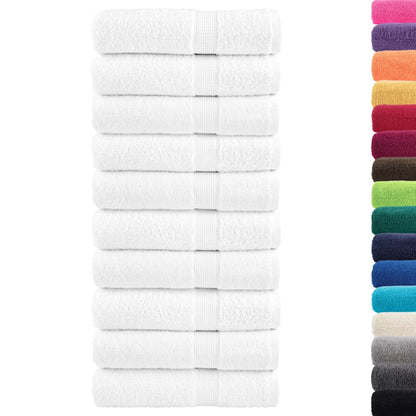 vidaXL Serviettes de bain de qualité supérieure 10pcs blanc 100% coton