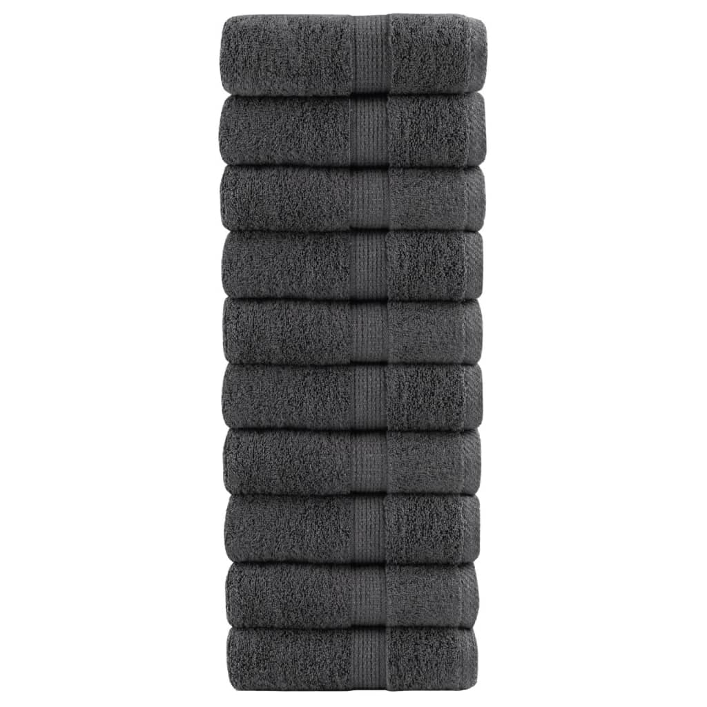 vidaXL Gants de toilette de qualité supérieure 10pcs 600g/m² 100%coton