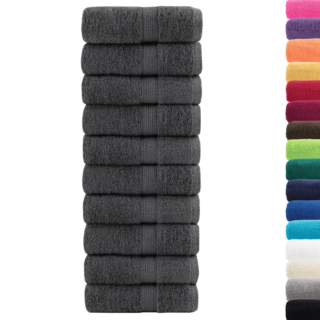 vidaXL Gants de toilette de qualité supérieure 10pcs 600g/m² 100%coton