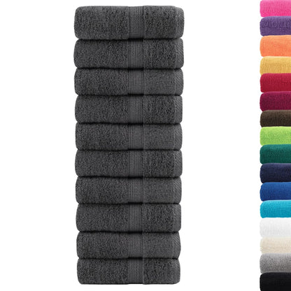 vidaXL Gants de toilette de qualité supérieure 10pcs 600g/m² 100%coton