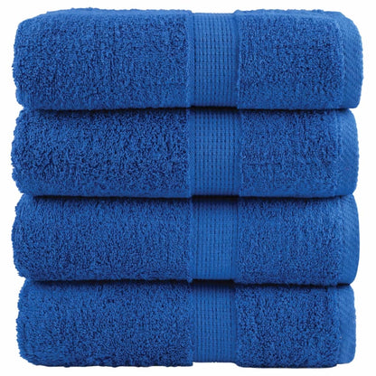 vidaXL Gants de toilette de qualité supérieure 4 pcs bleu 100% coton