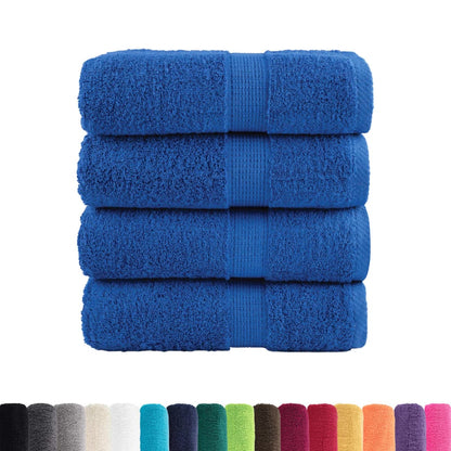 vidaXL Gants de toilette de qualité supérieure 4 pcs bleu 100% coton