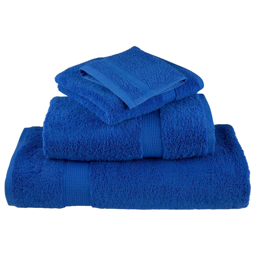 vidaXL Gants de toilette de qualité supérieure 4 pcs bleu 100% coton