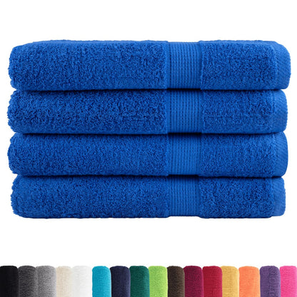 vidaXL Serviettes de sauna de qualité supérieure 4 pcs bleu 100% coton