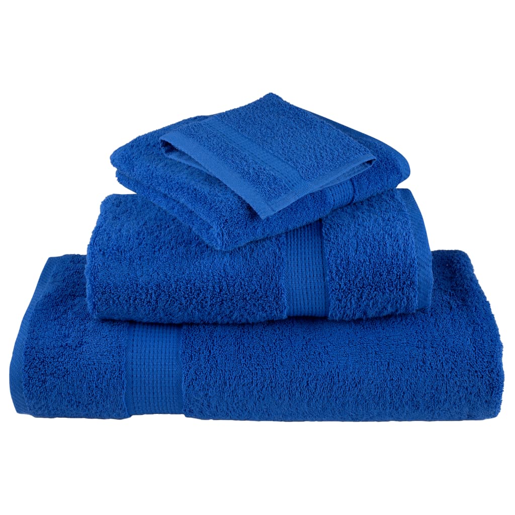vidaXL Serviettes de sauna de qualité supérieure 4 pcs bleu 100% coton