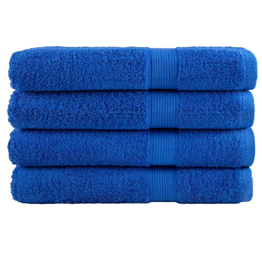 vidaXL Serviettes de sauna de qualité supérieure 4 pcs bleu 100% coton